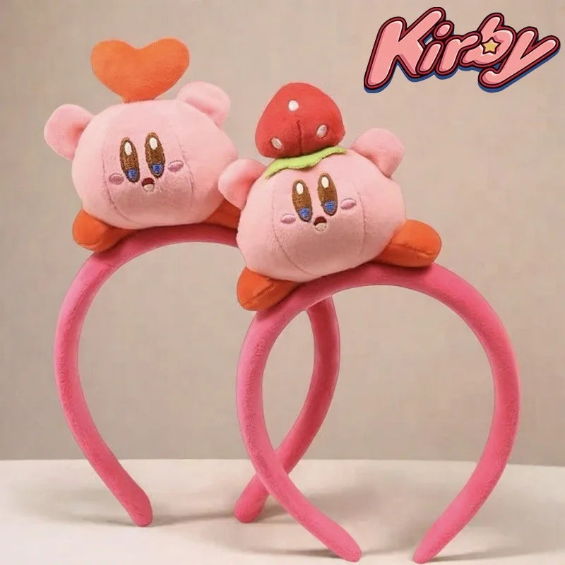 Cute Kirby Pink Plush Skincare Headband