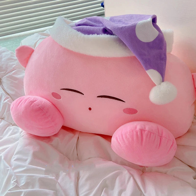 Kirby Sleeping Plush Toy with Pillow