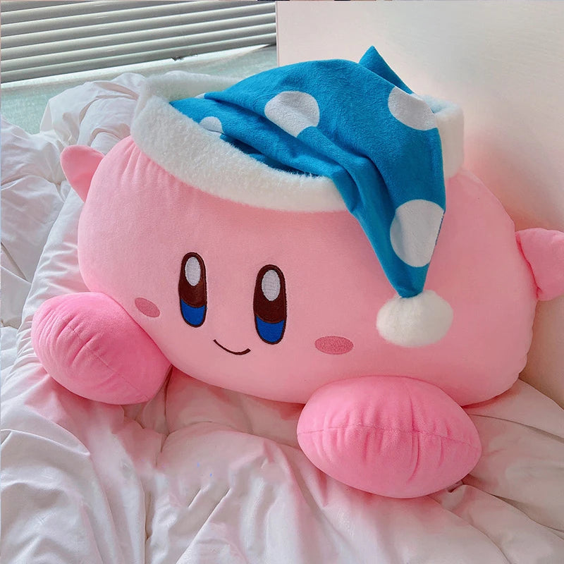 Kirby Sleeping Plush Toy with Pillow