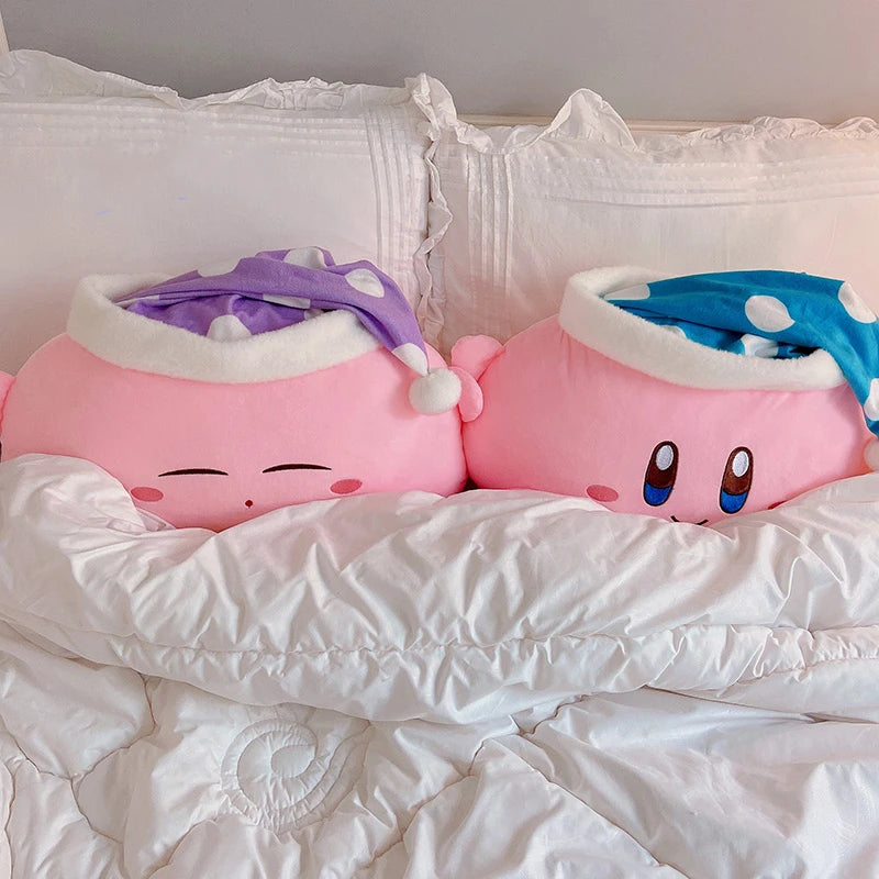 Kirby Sleeping Plush Toy with Pillow
