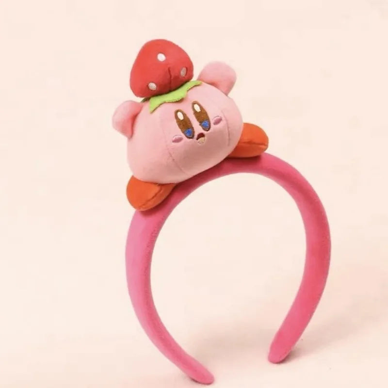 Cute Kirby Pink Plush Skincare Headband