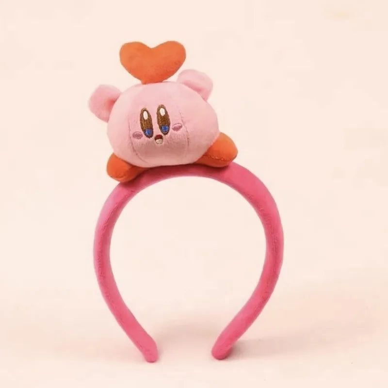 Cute Kirby Pink Plush Skincare Headband