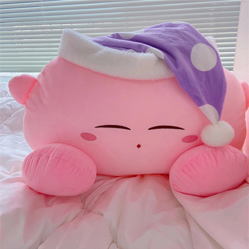 Kirby Sleeping Plush Toy with Pillow