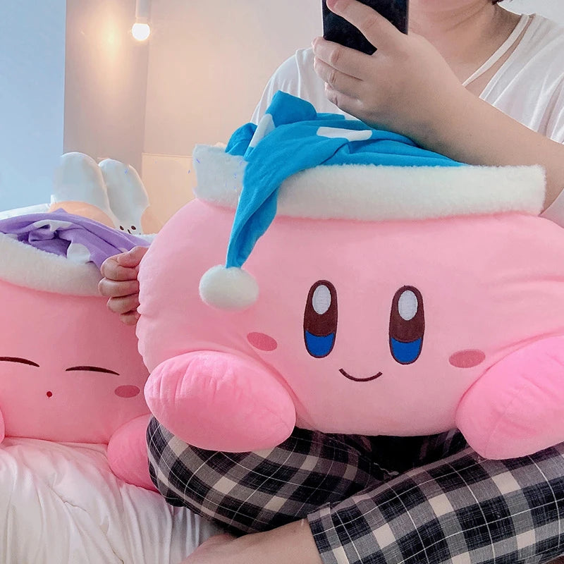 Kirby Sleeping Plush Toy with Pillow