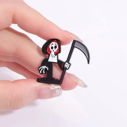 Grim Reaper Brooch Pin