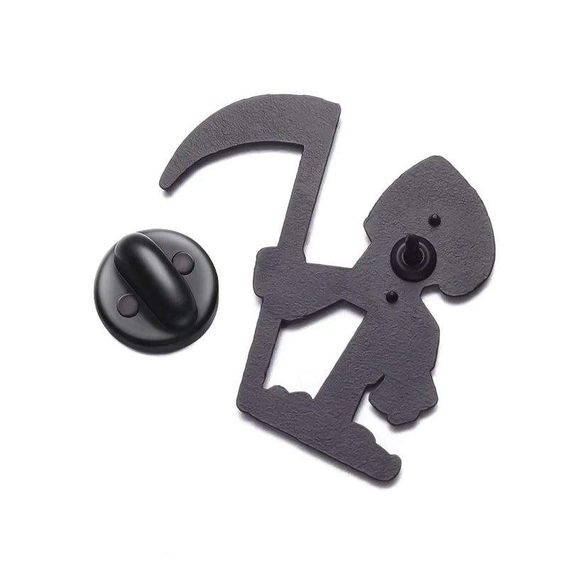 Grim Reaper Brooch Pin