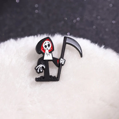 Grim Reaper Brooch Pin