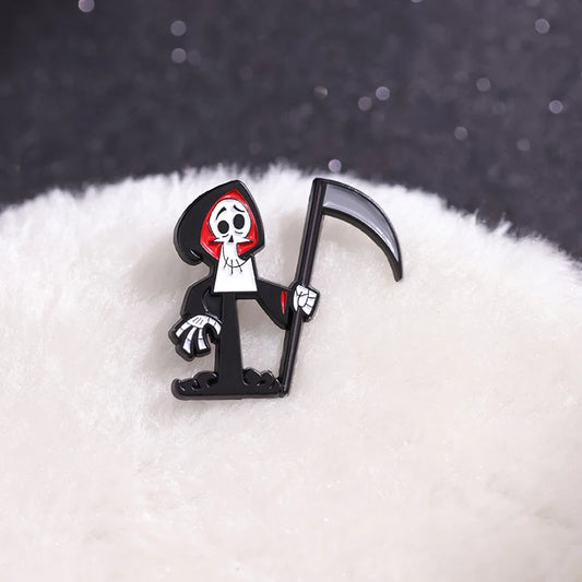 Grim Reaper Brooch Pin