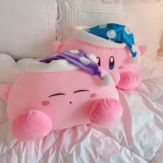 Kirby Sleeping Plush Toy with Pillow