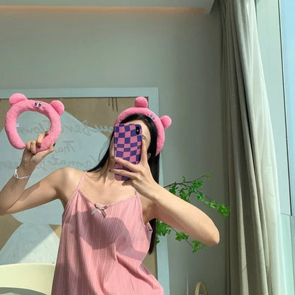 Kirby Plush Headband – Cute Pink Skincare & Makeup Hair Band